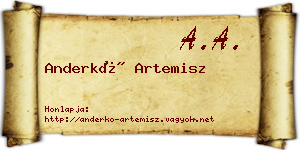 Anderkó Artemisz névjegykártya